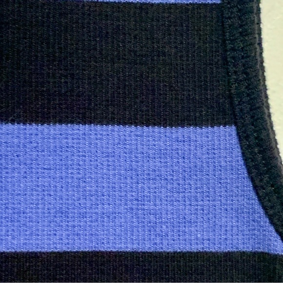 C & B Sport Sleeveless Casual Ribbed Knit Stripe Shift Dress Blue Size Large NWT - Picture 10 of 10